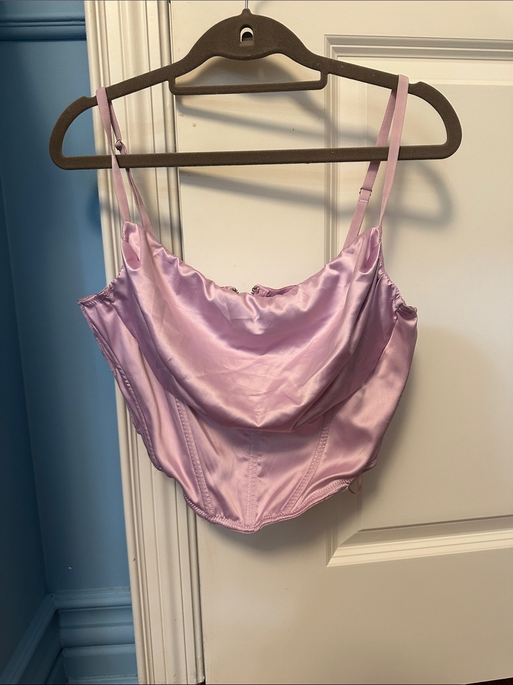Silky Lilac Satin Corset Top